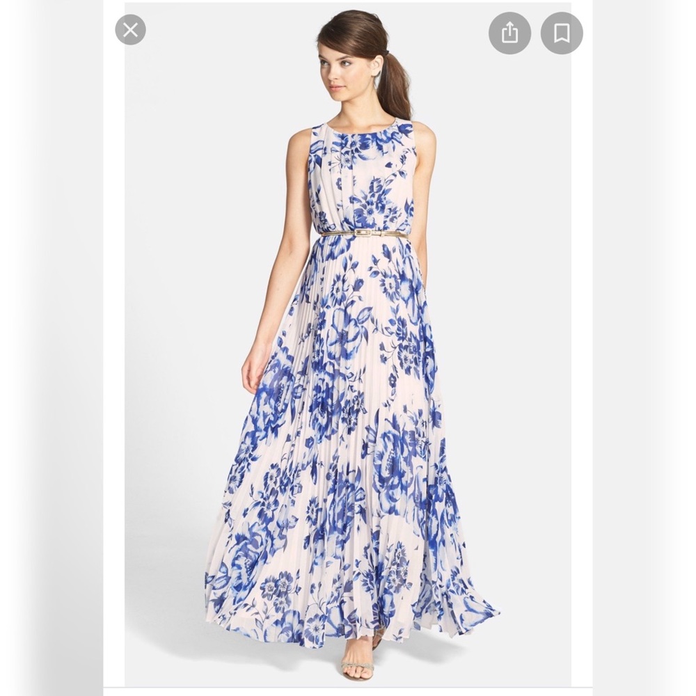 Eliza J chiffon pleated maxi dress Nordstrom